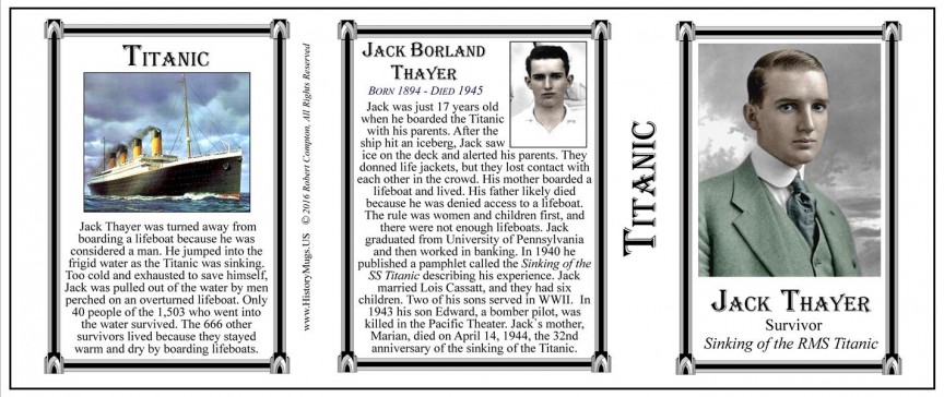 Thayer, Jack - Titanic - HistoryMugs.us