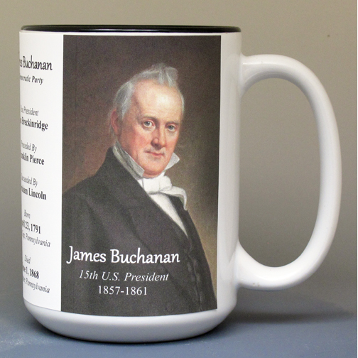 James Buchanan, US President biographical history mug.