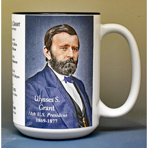 Ulysses S. Grant, US President biographical history mug.