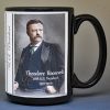 26th US President, Theodore Roosevelt, biographical history mug.