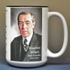 Woodrow Wilson, US President biographical history mug.