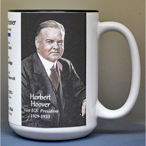 Herbert Hoover, US President biographical history mug.