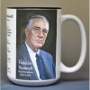 Franklin Roosevelt, US President biographical history mug.