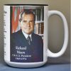 Richard Nixon, US President biographical history mug.