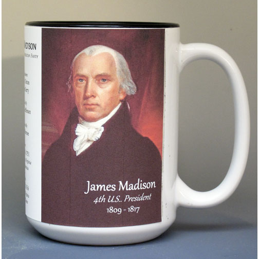James Madison, US President biographical history mug.