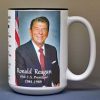 Ronald Reagan, US President biographical history mug.