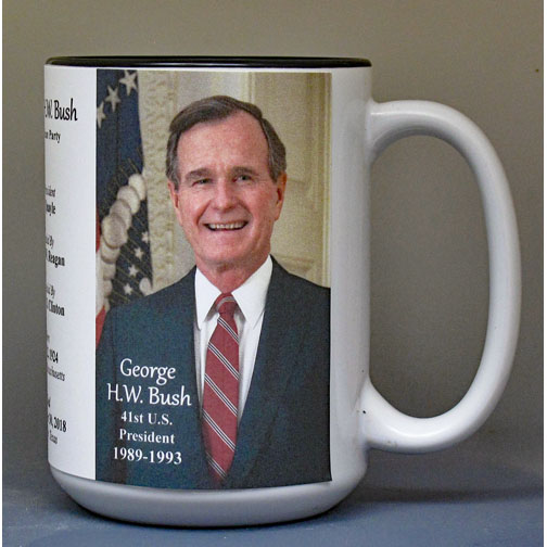 George H.W. Bush, US President biographical history mug.