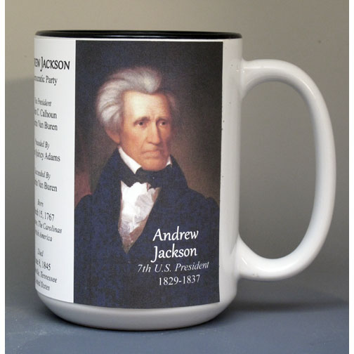 Andrew Jackson, US President biographical history mug.