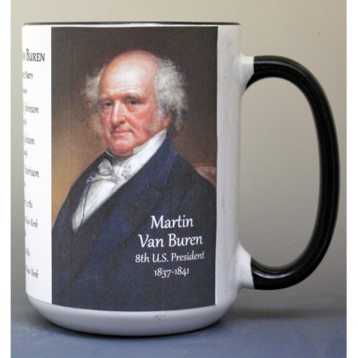 Martin Van Buren, US President biographical history mug.