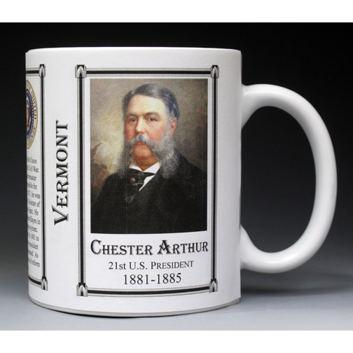 Chester Arthur Vermont history mug.