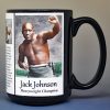 Jack Johnson, professional boxer biographical history mug.