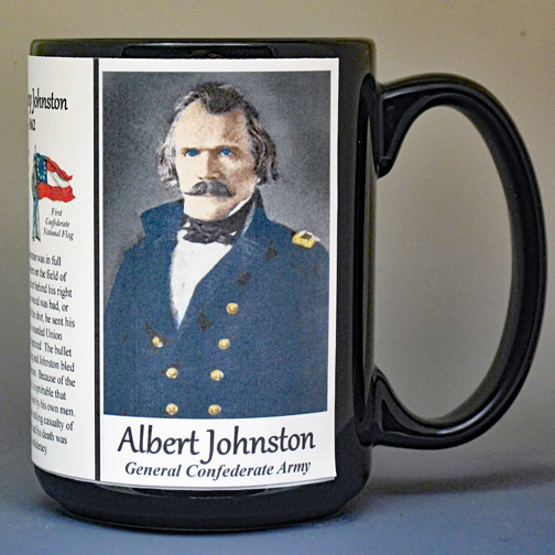 Albert Sidney Johnston, Confederate Army, US Civil War biographical history mug.