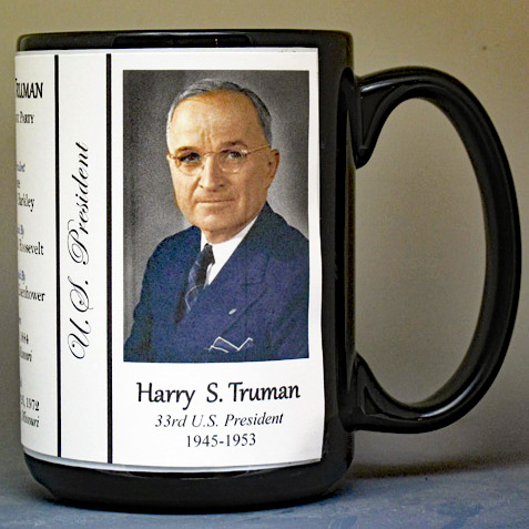Harry Truman, US President biographical history mug.