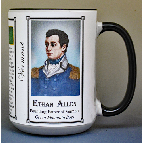 Ethan Allen, Vermont history biographical mug.