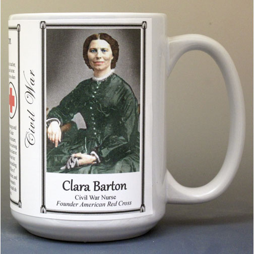 Clara Barton, US Civil War biographical history mug.