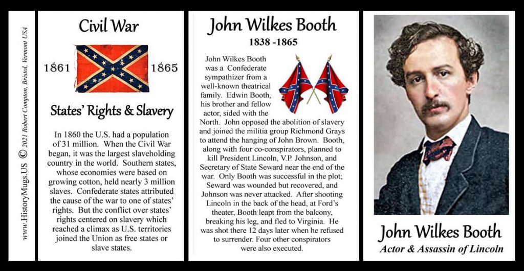 Booth, John Wilkes - Civil War - HistoryMugs.us