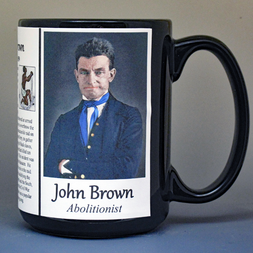 John Brown, Civil War abolitionist biographical history mug.