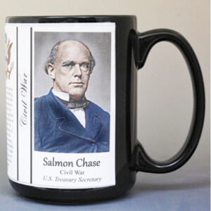 Salmon Chase, US Civil War biographical history mug.