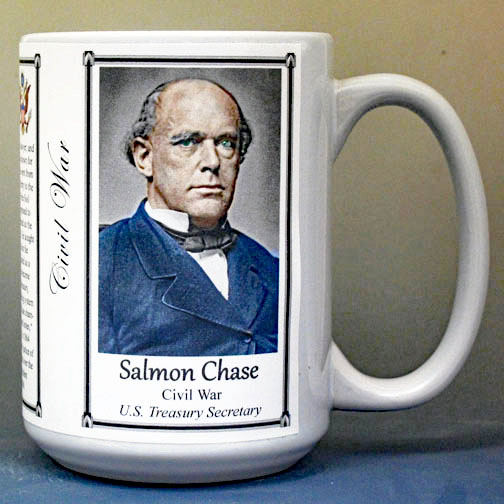 Salmon Chase, US Civil War biographical history mug.