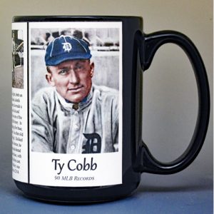 Ty Cobb, baseball biographical history mug.