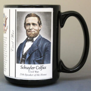 Schuyler Colfax, US Civil War Union civilian biographical history mug.