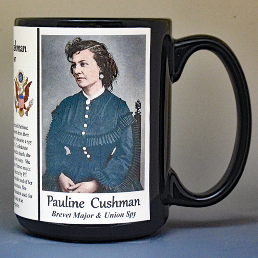 Pauline Cushman, woman who fought as a man in the Civil War Union Army biographical history mug.