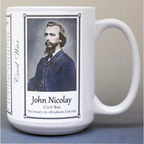 John Nicolay, secretary to Abraham Lincoln biographical history mug.