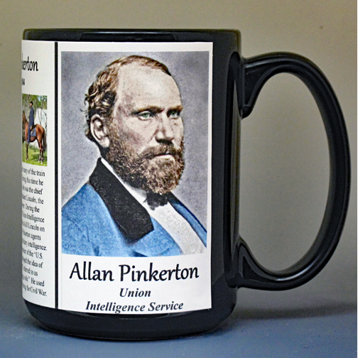 Allan Pinkerton, Civil War Union intelligence service biographical history mug.