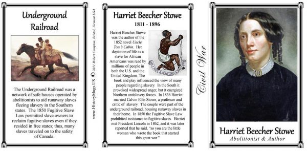 Harriet Beecher Stowe Civil War abolitionist and author biographical history mug tri-panel.