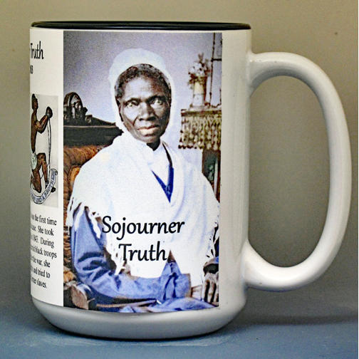 Sojourner Truth, US Civil War abolitionist biographical history mug.