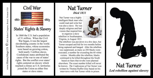 Nat Turner, abolitionist biographical history mug biographical history mug tri-panel.