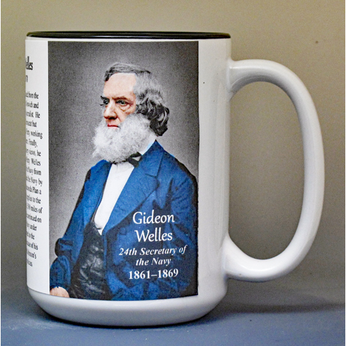 Gideon Welles biographical history mug.