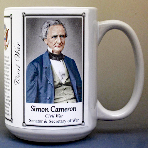 Simon Cameron, US Civil War Union civilian biographical history mug.