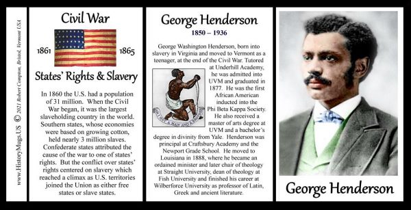 George Washington Henderson, theologian biographical history mug tri-panel.
