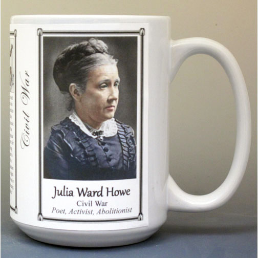 Julia Ward Howe, Civil War poet, activist, and abolitionist biographical history mug.