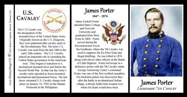 James Porter, US Cavalry biographical history mug tri-panel.
