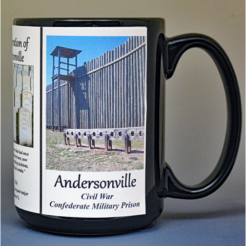 Andersonville Prison - Camp Sumter Civil War history mug.