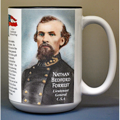 Nathan Bedford Forrest, US Civil War biographical history mug.