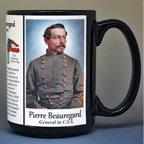 Pierre Beauregard, US Civil War biographical history mug.