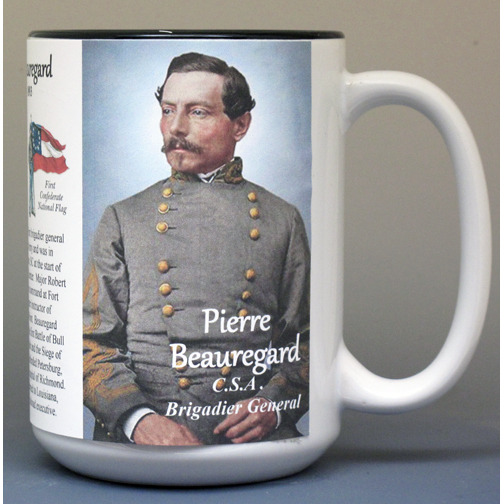 Pierre Beauregard, US Civil War biographical history mug.