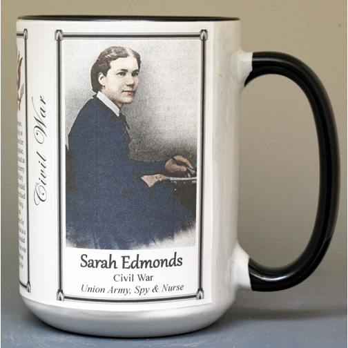 Sarah Edmonds, US Civil War biographical history mug.