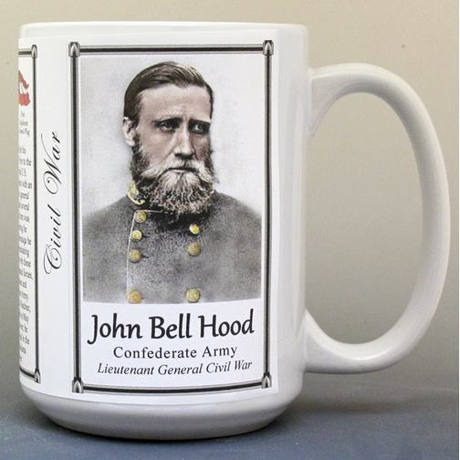 John Bell Hood, US Civil War biographical history mug.