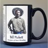 Bill Pickett, pro-rodeo biographical history mug.