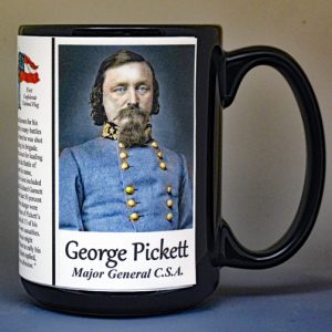 George Pickett, Confederate Army, US Civil War biographical history mug.