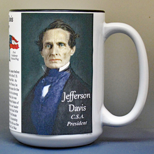 Jefferson Davis, C.S.A. President, US Civil War biographical history mug.