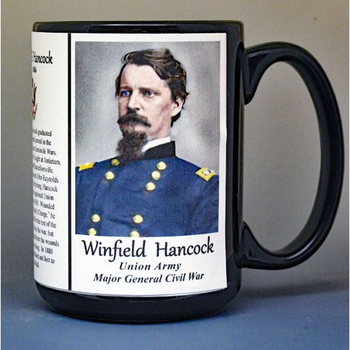 Winfield Scott Hancock, Major General Union Army, US Civil War biographical history mug.