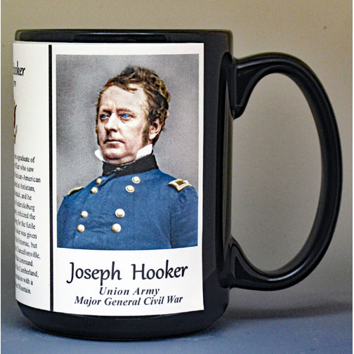 Joseph Hooker, Union Army, US Civil War biographical history mug.