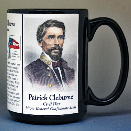 Patrick Cleburne, US Civil War biographical history mug.