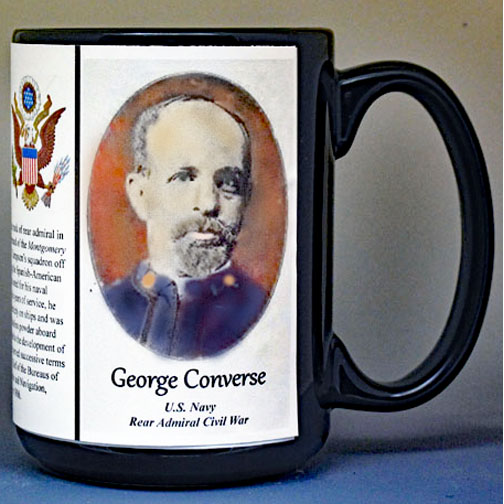 George Converse, US Navy Rear Admiral, US Civil War biographical history mug.