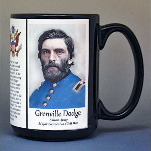Grenville Dodge, Union Army, US Civil War biographical history mug.